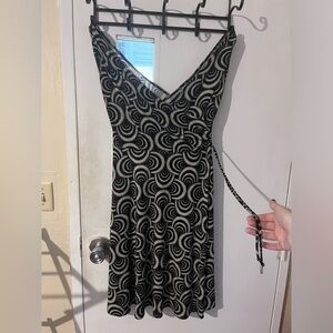 White & Black Patterned Dress